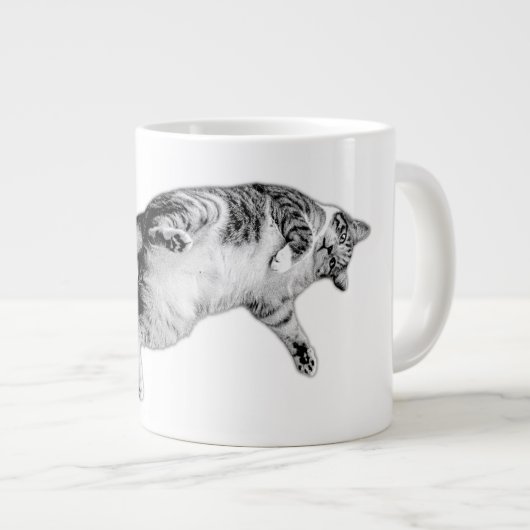 Speelse flip in zwart en wit extra grote beker (Voorkant rechts)