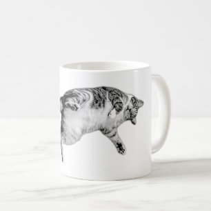 Speelse flip in zwart en wit koffiemok