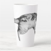 Speelse flip in zwart en wit latte mok (Voorkant)