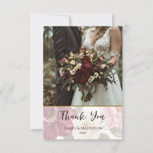 Speelse Fox Herfst Bloemen Bedankkaart (Voorkant)