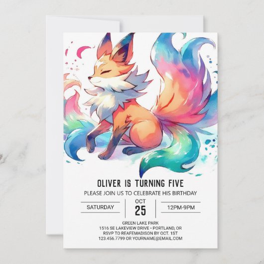 Speelse Fox Verjaardag Kaart (Voorkant)