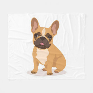 Speelse Franse Bulldog Fleece Deken Kinderkamer