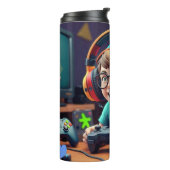 "Speelse gamer vreugde" Thermosbeker (Gedraaid links)