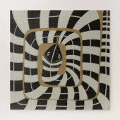 Speelse geometrische Abstracte streep Snake | Neut Legpuzzel (Horizontaal)