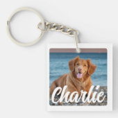 Speelse Gepersonaliseerde Hondenliefhebber Foto Pe Sleutelhanger (voorkant)