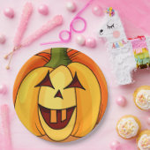 Speelse gesneden pompoen Halloween Party Paper Bor Papieren Bordje (Feest)