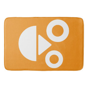 Speelse gezicht minimale grappige oranje badmat