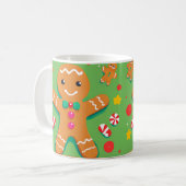 Speelse Gingerbread Man Coffee Mok (Voorkant links)
