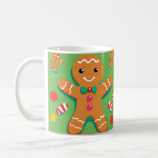 Speelse Gingerbread Man Coffee Mok (Links)