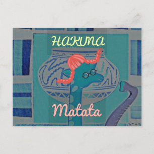 Speelse Giraffe Art: een Afrikaans genot Briefkaart