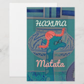 Speelse Giraffe Art: een Afrikaans genot Briefpapier (Voorkant / Achterkant)