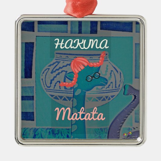 Speelse Giraffe Art: een Afrikaans genot Metalen Ornament (Voorkant)