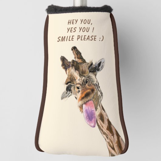 Speelse Giraffe Funny Golf Head Hoesje Aangepaste Golfheadcover (Draai 90)