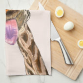Speelse Giraffe Funny Kitchen Handdoek (Quarter Fold)