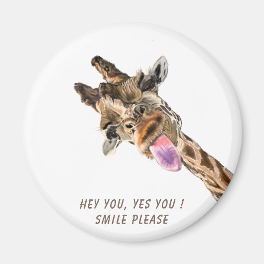 Speelse Giraffe Funny Magnet Gift - Smile Magneet (Voorkant)