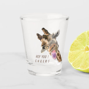 Speelse Giraffe Funny Shot Glass juicht Jouw tekst Glas
