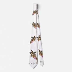 Speelse Giraffe Funny Stropdas - Smile - Jouw teks