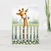 Speelse Giraffe met Daisy Kaart (Voorkant)