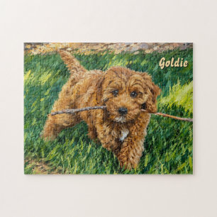 Speelse Golden Doodle Puzzel