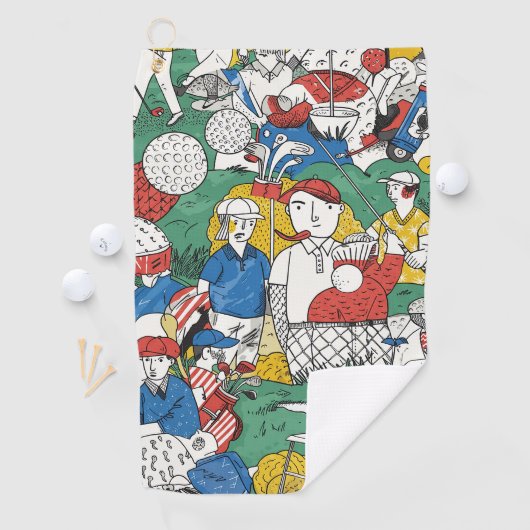 Speelse golfkunst met  vibes golfhanddoek (Insitu)