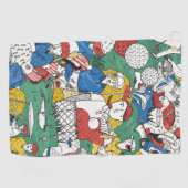 Speelse golfkunst met vibes golfhanddoek (Horizontaal)