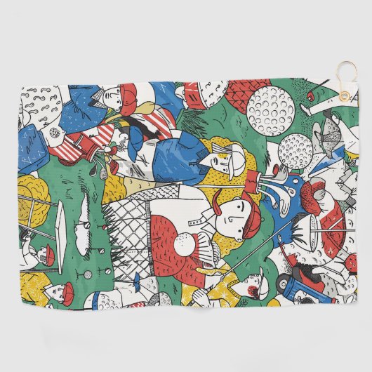 Speelse golfkunst met vibes golfhanddoek (Horizontaal)