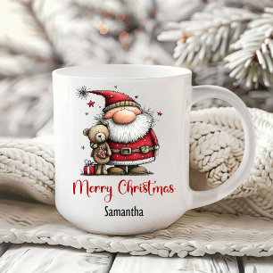 Speelse grappige kerstman minimalistische koffiemo koffiemok