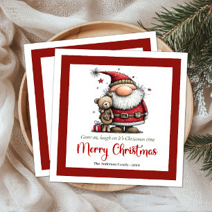 Speelse Gril Santa Claus Grappige Papieren Servett Servet