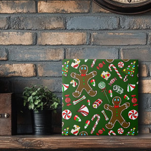 Speelse Groene Feestelijke Peperkoek Snoep Patroon Tegeltje