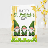 Speelse Groene Kabouters Klaveren St. Patrick's Da Kaart (Gele Bloem)