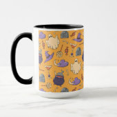Speelse Halloween geesten en heksen patroon Mok (Links)