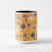Speelse Halloween geesten en heksen patroon Mok (Midden)