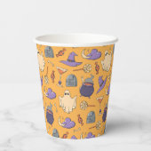 Speelse Halloween geesten en heksen patroon Papieren Bekers (Achterkant)