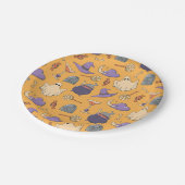 Speelse Halloween geesten en heksen patroon Papieren Bordje (Gekanteld)