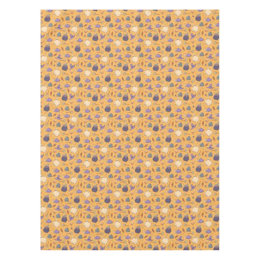 Speelse Halloween geesten en heksen patroon Tafelkleed (Voorkant)