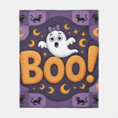 Speelse Halloween Quilt, Fleece Deken – Boe! (Voorkant)