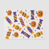 Speelse Halloween Snoep en Jack-o'-Lanterns Tissuepapier (Voorkant)