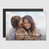 Speelse Happy Photo Wedding Sla de datum op Magnetische Uitnodiging (Voorkant / Achterkant)