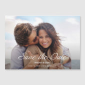 Speelse Happy Photo Wedding Sla de datum op Magnetische Uitnodiging (Voorkant)