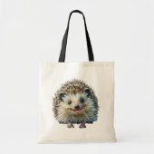 Speelse Hedgehog Canvas tas olieverfstijl (Voorkant)