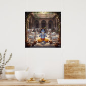 Speelse heldere Bala Krishna die boter eet Poster (Keuken)