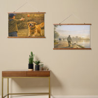 Speelse Hond Dag Horizonaal Tapijt Muur Kunst Set
