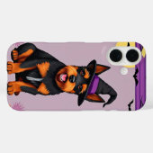 Speelse hond die een heks pet draagt Case-Mate iPhone case (Achterkant (horizontaal))