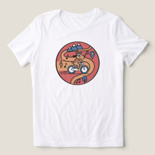Speelse hond op de fiets - Retro Cartoon ALLEEN Tri-Blend Shirt