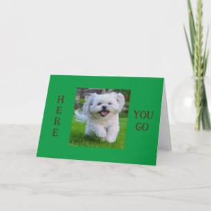 SPEELSE HOND ZEGT "1E DAG VAN DE KLEUTERSCHOOL" KAART