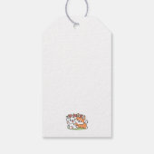 Speelse honden met bloemenkronen – Fun Spring Them Cadeaulabel (Achterkant)