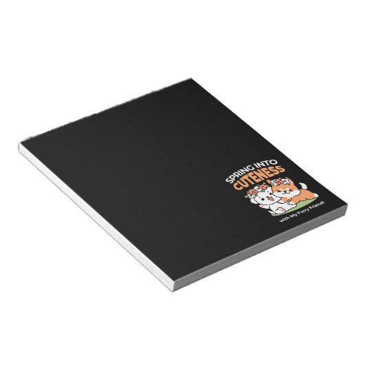 Speelse honden met bloemenkronen – Fun Spring Them Notitieblok (Schuin)