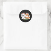 Speelse honden met bloemenkronen – Fun Spring Them Ronde Sticker (Tas)