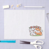 Speelse honden met bloemenkronen – Fun Spring Them Tissuepapier (Craft)