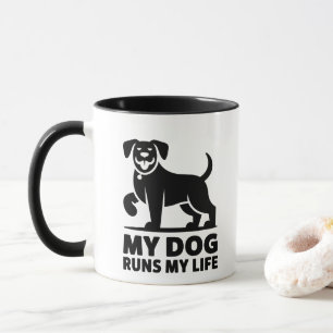 Speelse Honden Omlijning "Mijn Hond Bestuurt Mijn Mok